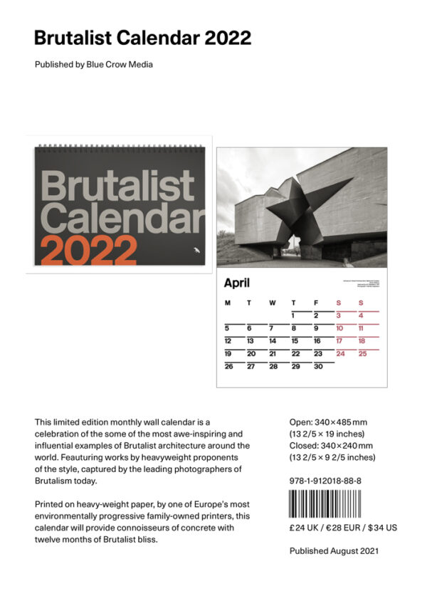Brutalist Calendar by Blue Crow Media 2022 ON PRE ORDER! - Greyscape